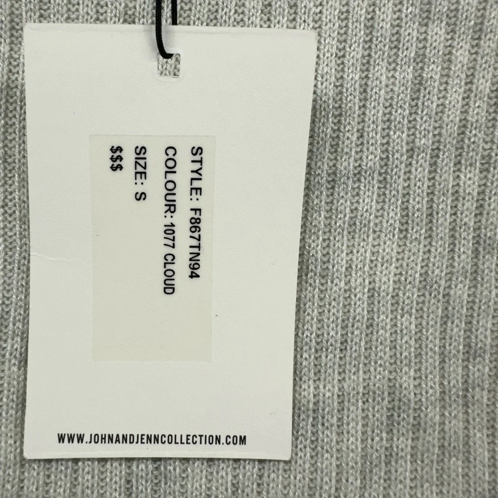 John + Jenn‎ By Line Max Cream Gray Knit Pullover Sweater Tie Side Turtleneck S